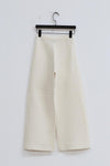 SWAYING/KNIT Seamless wool dark crease trousers SW22AW3B14 White